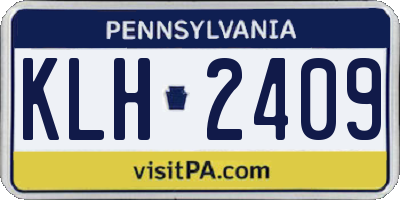 PA license plate KLH2409