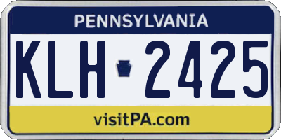 PA license plate KLH2425