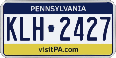 PA license plate KLH2427