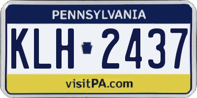 PA license plate KLH2437