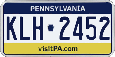 PA license plate KLH2452