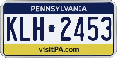 PA license plate KLH2453