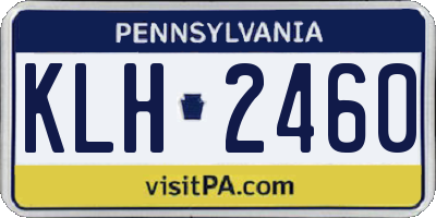 PA license plate KLH2460