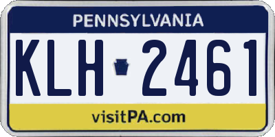 PA license plate KLH2461
