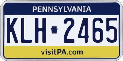 PA license plate KLH2465