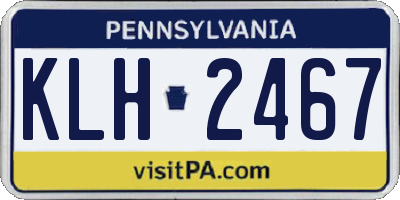 PA license plate KLH2467
