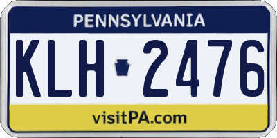 PA license plate KLH2476