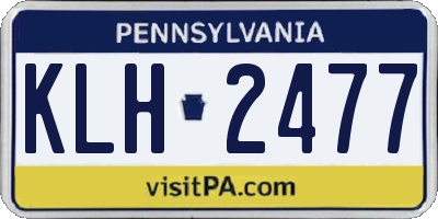 PA license plate KLH2477