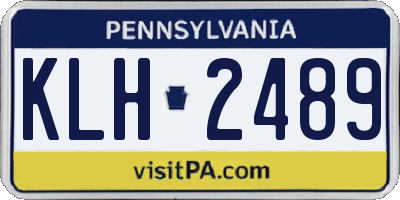 PA license plate KLH2489