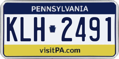 PA license plate KLH2491
