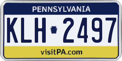 PA license plate KLH2497