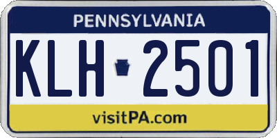 PA license plate KLH2501