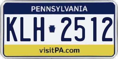 PA license plate KLH2512