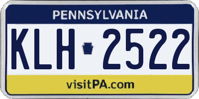 PA license plate KLH2522