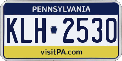 PA license plate KLH2530