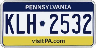 PA license plate KLH2532