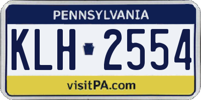 PA license plate KLH2554