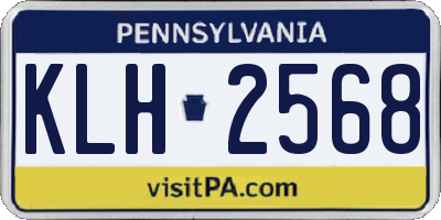 PA license plate KLH2568