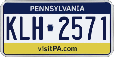 PA license plate KLH2571