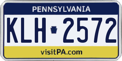 PA license plate KLH2572