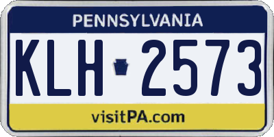 PA license plate KLH2573