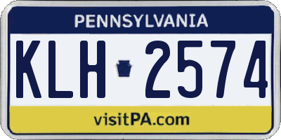 PA license plate KLH2574