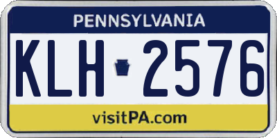 PA license plate KLH2576