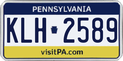 PA license plate KLH2589