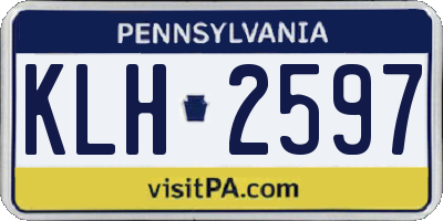 PA license plate KLH2597