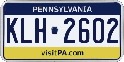 PA license plate KLH2602