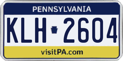 PA license plate KLH2604