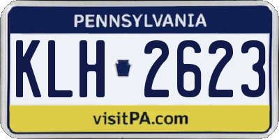 PA license plate KLH2623