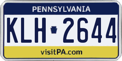 PA license plate KLH2644