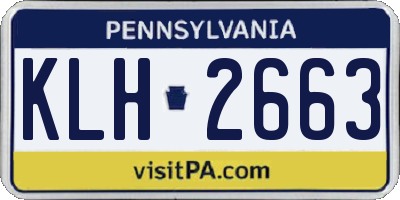 PA license plate KLH2663
