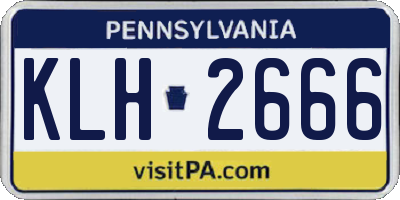 PA license plate KLH2666