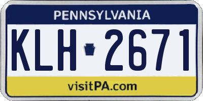 PA license plate KLH2671