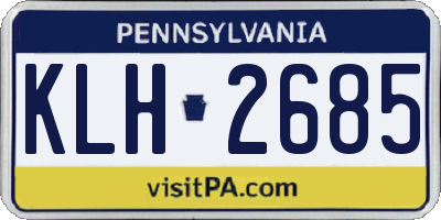 PA license plate KLH2685
