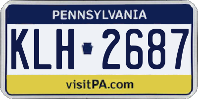 PA license plate KLH2687