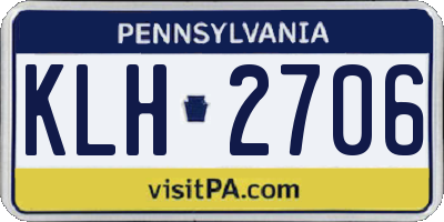 PA license plate KLH2706