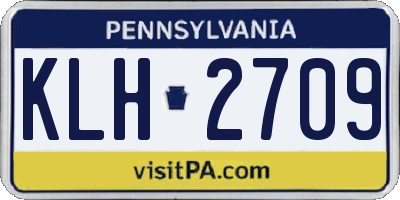 PA license plate KLH2709