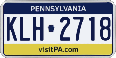 PA license plate KLH2718