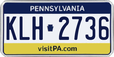 PA license plate KLH2736