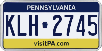 PA license plate KLH2745