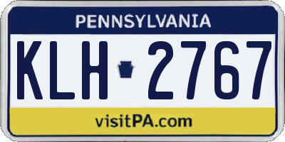 PA license plate KLH2767