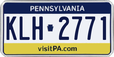 PA license plate KLH2771