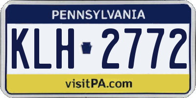 PA license plate KLH2772