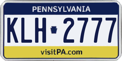 PA license plate KLH2777