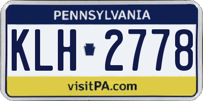 PA license plate KLH2778