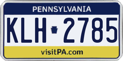 PA license plate KLH2785