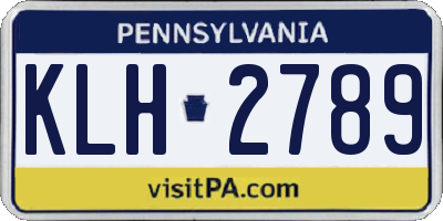 PA license plate KLH2789
